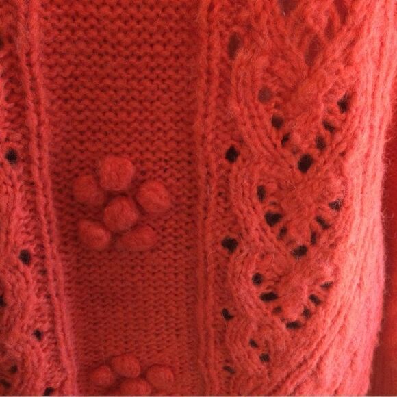 J.CREW Cable-knit pointelle sweater with popcorn flowers - Picture 7 of 8